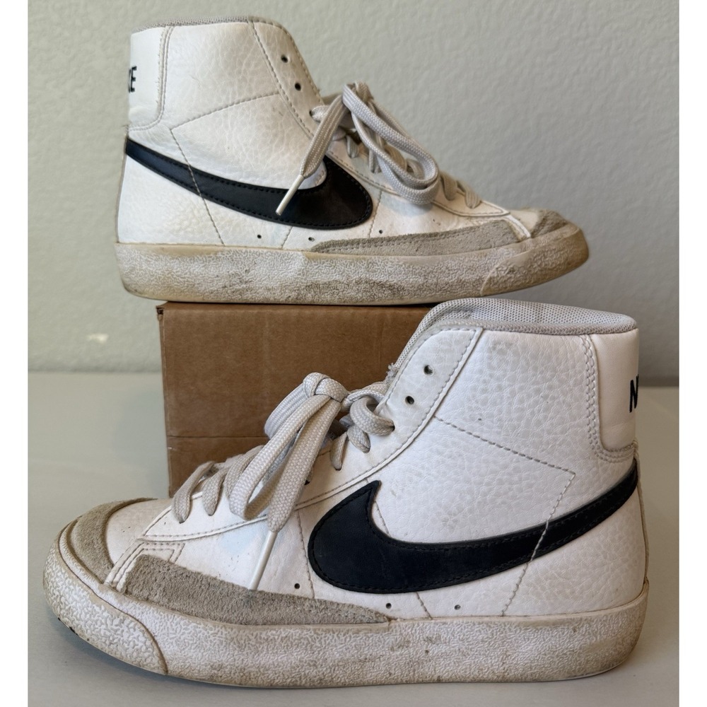 Nike Blazer Mid White Black Youth 4.5Y Sneakers DA4086-100